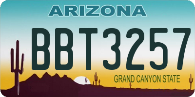 AZ license plate BBT3257