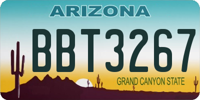 AZ license plate BBT3267