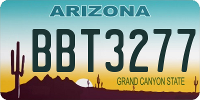 AZ license plate BBT3277