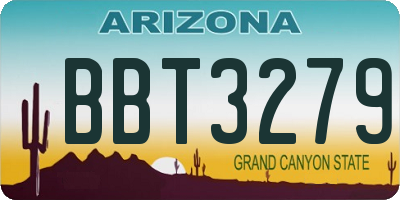 AZ license plate BBT3279