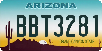 AZ license plate BBT3281