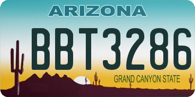 AZ license plate BBT3286