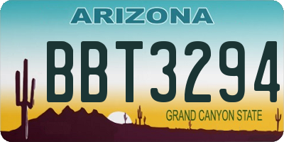 AZ license plate BBT3294