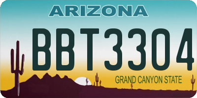 AZ license plate BBT3304