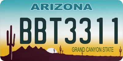 AZ license plate BBT3311