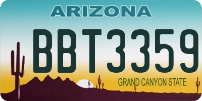 AZ license plate BBT3359