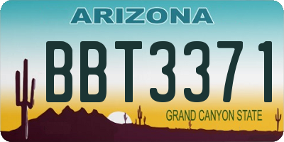 AZ license plate BBT3371