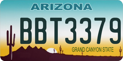 AZ license plate BBT3379