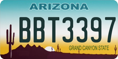 AZ license plate BBT3397