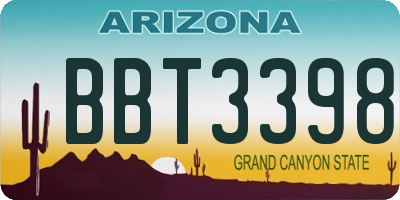 AZ license plate BBT3398