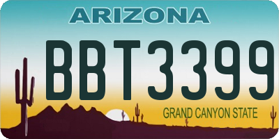 AZ license plate BBT3399