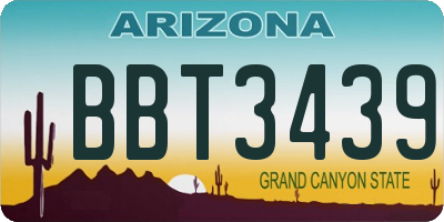 AZ license plate BBT3439