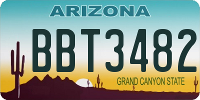 AZ license plate BBT3482