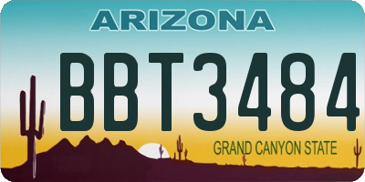 AZ license plate BBT3484