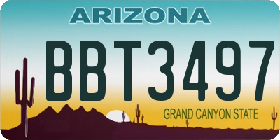 AZ license plate BBT3497