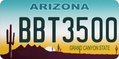 AZ license plate BBT3500