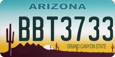 AZ license plate BBT3733