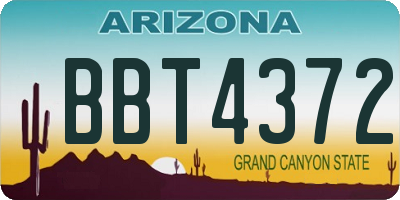 AZ license plate BBT4372