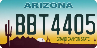 AZ license plate BBT4405