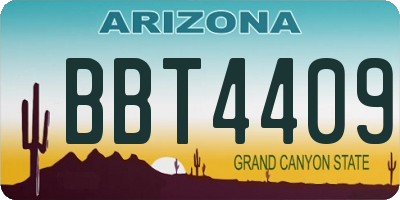 AZ license plate BBT4409