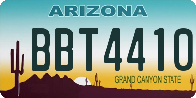 AZ license plate BBT4410