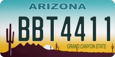 AZ license plate BBT4411