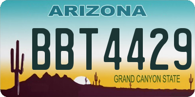 AZ license plate BBT4429