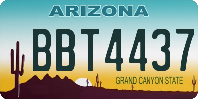 AZ license plate BBT4437