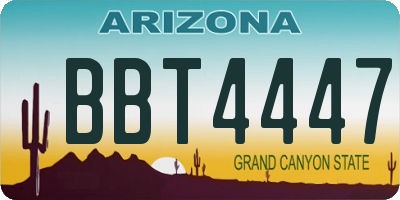 AZ license plate BBT4447