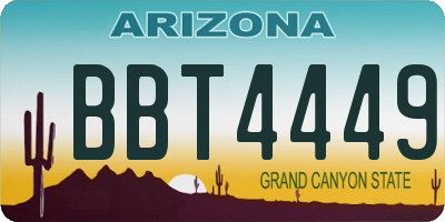 AZ license plate BBT4449