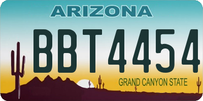 AZ license plate BBT4454