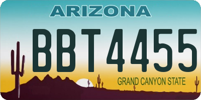 AZ license plate BBT4455