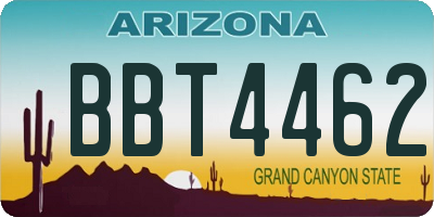 AZ license plate BBT4462