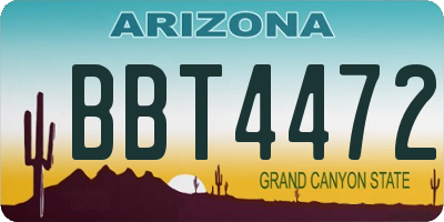 AZ license plate BBT4472