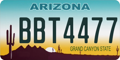 AZ license plate BBT4477