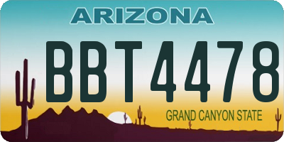 AZ license plate BBT4478