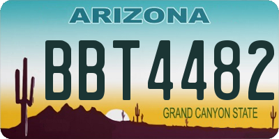 AZ license plate BBT4482