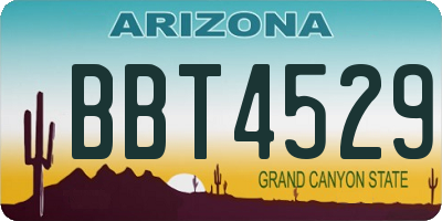 AZ license plate BBT4529