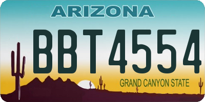 AZ license plate BBT4554