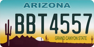 AZ license plate BBT4557