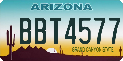 AZ license plate BBT4577