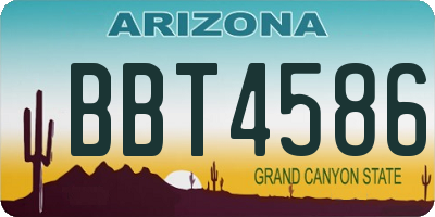 AZ license plate BBT4586