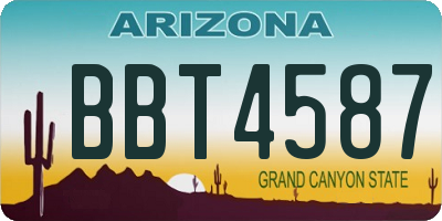 AZ license plate BBT4587