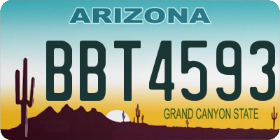 AZ license plate BBT4593