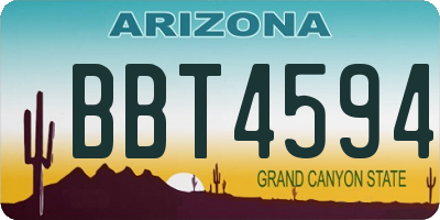 AZ license plate BBT4594