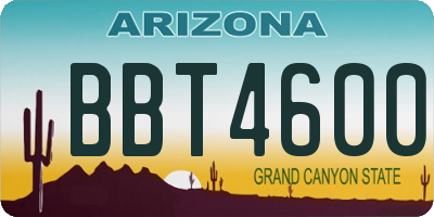 AZ license plate BBT4600