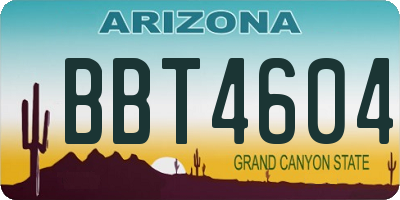 AZ license plate BBT4604