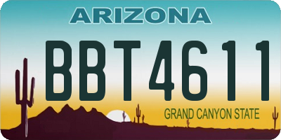 AZ license plate BBT4611