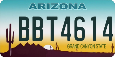 AZ license plate BBT4614