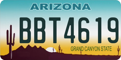 AZ license plate BBT4619